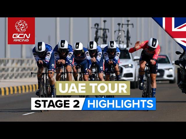 Teams Go Head-To-Head Against The Clock | UAE Tour 2023 Highlights - Stage 2