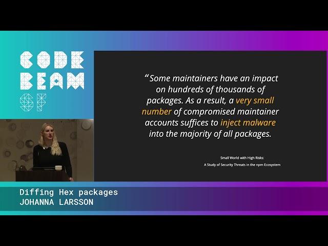 Diffing Hex packages - Johanna Larsson | Code BEAM SF 20