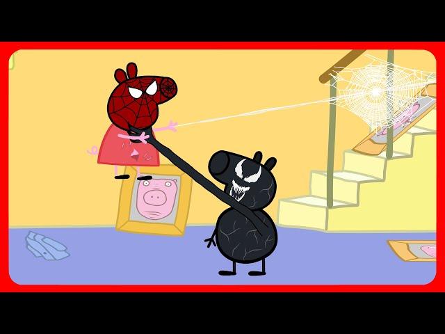 Peppa Spider Pig VS Venom Part 2. Cartoon parody.