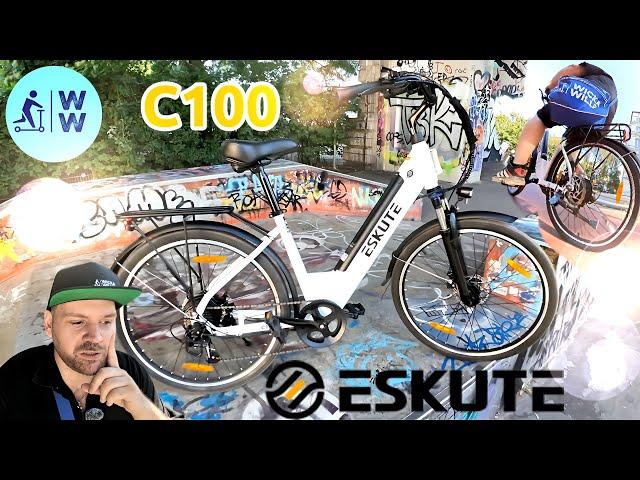 Eskute C100  Günstig & Zugelassen  Einsteiger eBike, Pedelec 36V, 10,4Ah, 25km/h, 250 Watt, 2024