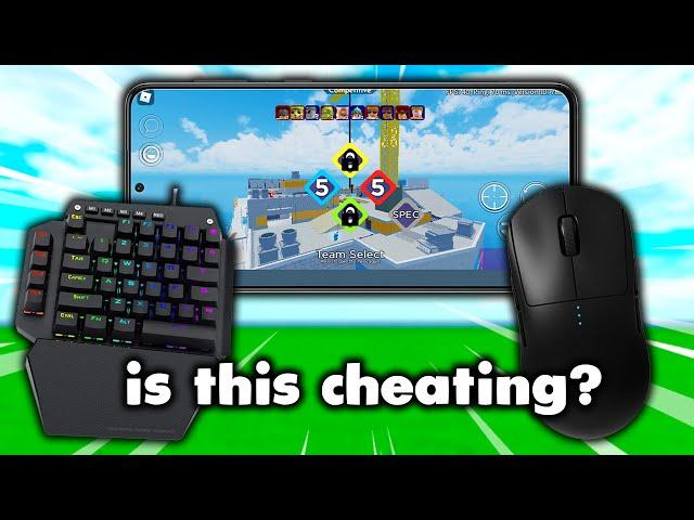 I used Mouse and Keyboard on Mobile.. Is This Cheating? (Roblox Arsenal)