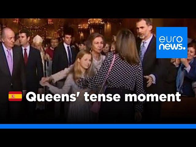 Spain stunned by video of tense scene between Queens Letizia and Sofia | euronews 