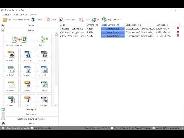 Convertire audio in tutti i formati MP3, FLAC, OGG, WMA, WAV, ACC, ecc
