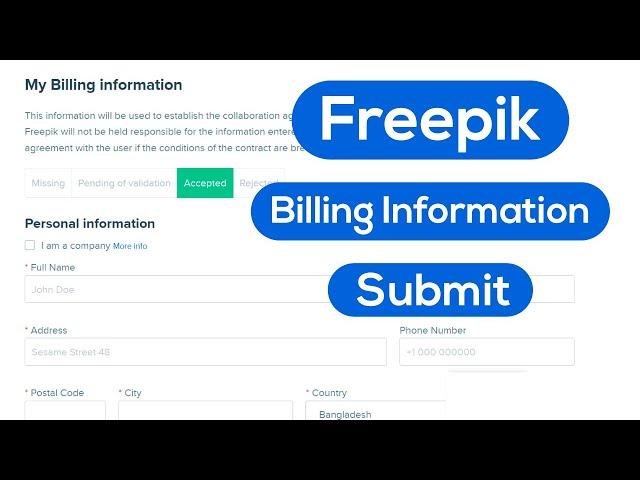 how to submit billing information and nid document in freepik