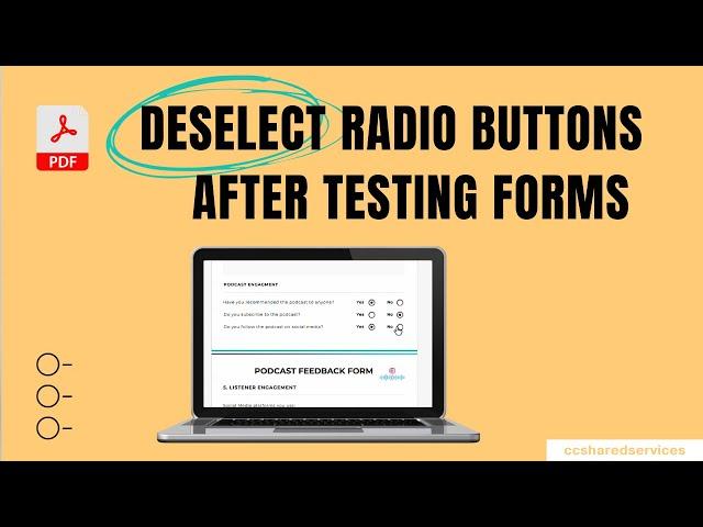 How to deselect radio buttons after testing in Adobe Forms