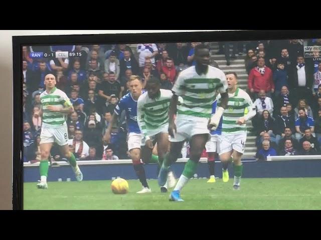 Rangers vs Celtic Olivier Ntcham kicks Scott Arfield