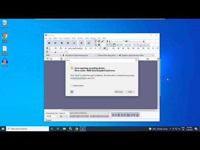 Fix Error Opening Recording Device In Audacity