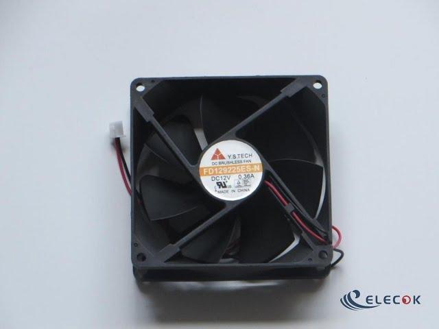 Y.S.TECH FD129225ES-N 12V 0.36A 2 Wires Cooling Fan