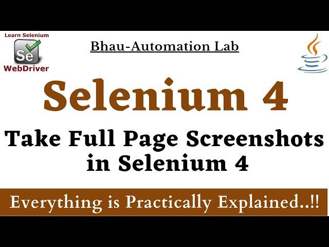 How to Take Full-page Screenshot in Selenium | Taking Full Page Screenshot using Ashot API