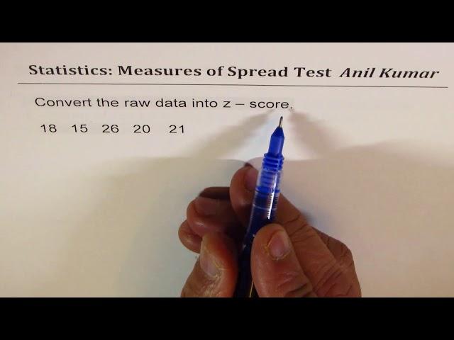 Z Score from raw data Concept Formula and Examples Test Practice | standard deviation