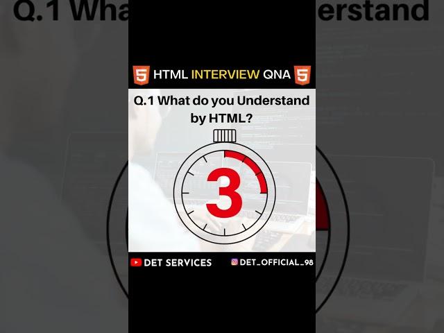 #1 HTML Interview Question - What is Html ?  w3schools-interview #html #coding #shorts #shortsvideo