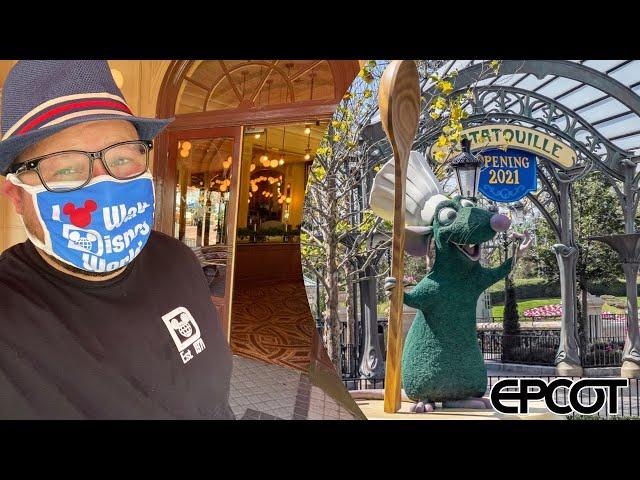 Epcot Chefs de France 2021 Dining | NEW Ratatouille Remy Topiary & Beauty And The Beast Sing Along