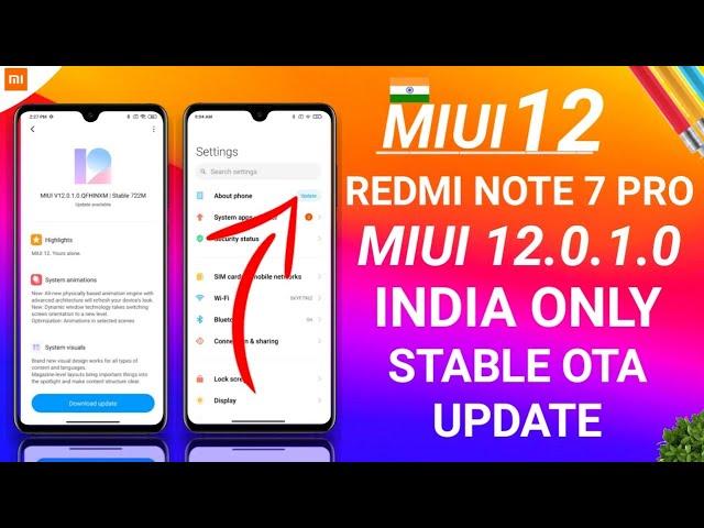 OFFICIAL INDIA PUBLIC UPDATE -  REDMI NOTE 7 PRO MIUI 12.0.1.0 UPDATE, REDMI NOTE 7 PRO MIUI 12