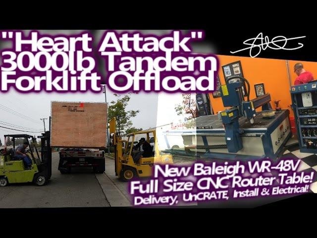 BEST UNBOXING EVER! New Baleigh WR-48V CNC Router Table - Offload, Install, Electrical