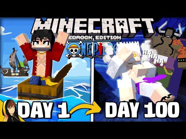I Survived 100 Days in One Piece in Minecraft Bedrock... Here's What Happened!