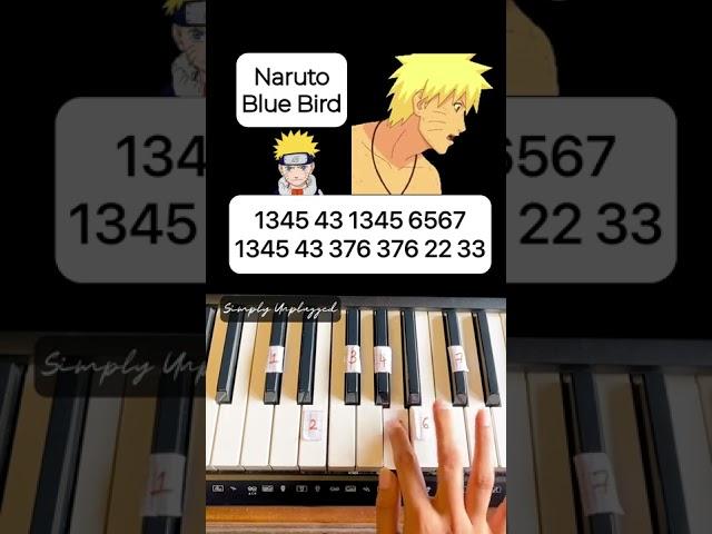 Naruto - Blue Bird (Piano Tutorial) #anime #shorts #youtubeshorts