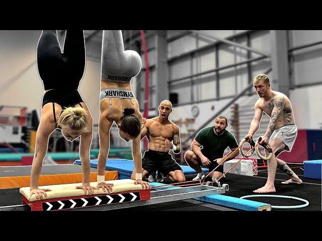 Gymnasts try 'Handstand Assault Course' {Worlds Hardest}