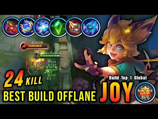 24 Kills!! Joy Best Build Offlane (AUTOWIN) - Build Top 1 Global Joy ~ MLBB
