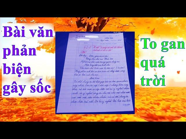 Bài văn cá biệt động trời phát hiện kinh hoàng của hs #222