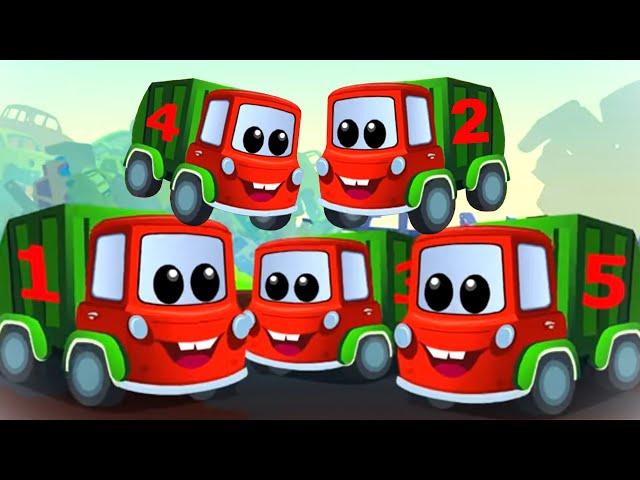 Five Little Garbage Truck | Nursery Rhymes & Kids Songs with Zeek & Friends | Cars Song