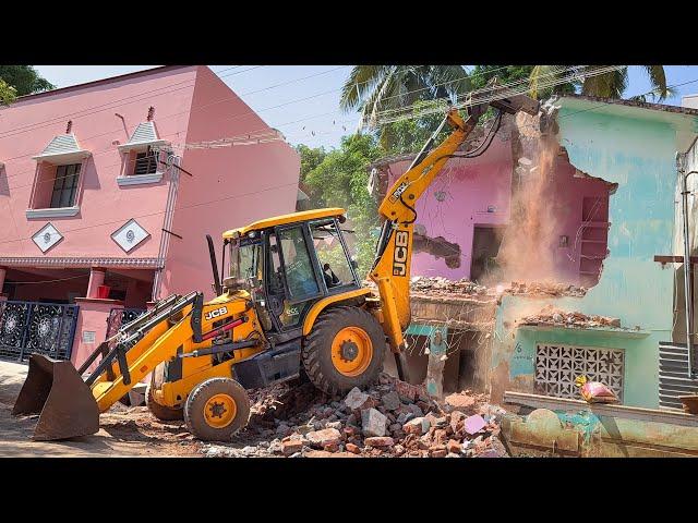 JCB 3DX Breaker Goes to Old House Demolition in Nellai | jcb video