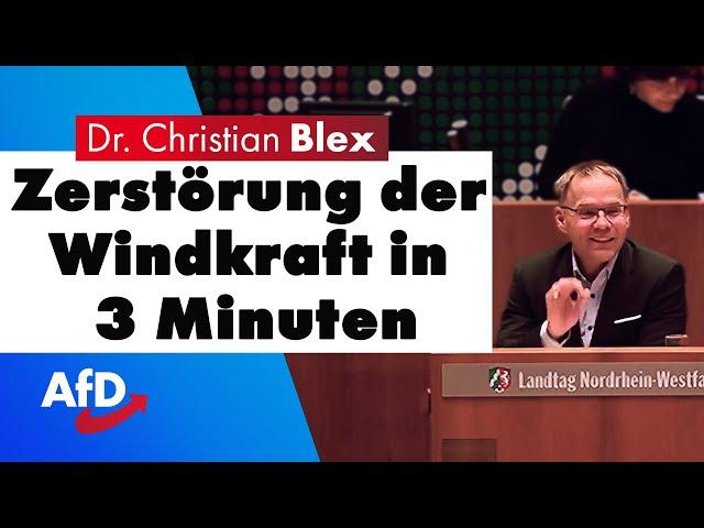 Zerstörung der Windkraft in 3 Minuten | Dr. Christian Blex AfD