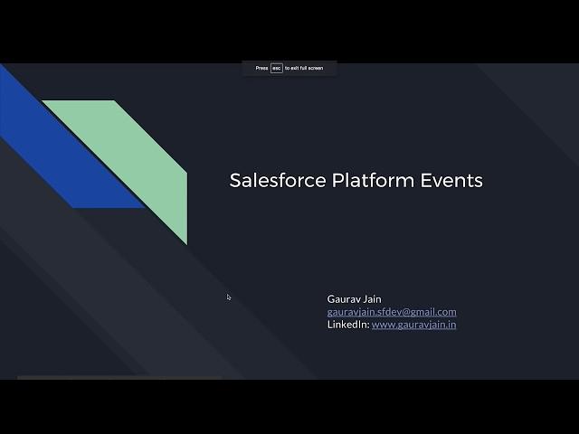 Salesforce Platform Events - With Sample Code and Demo