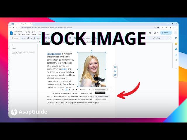 How to Lock an Image's Position in Google Docs