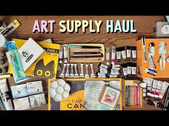  Big Art Supply Haul  Watercolors, Gouache, Ink & more // Art Materials Shopping Spree