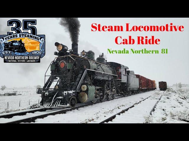 Steam Locomotive Cab Ride in the Snow: Nevada Northern 81