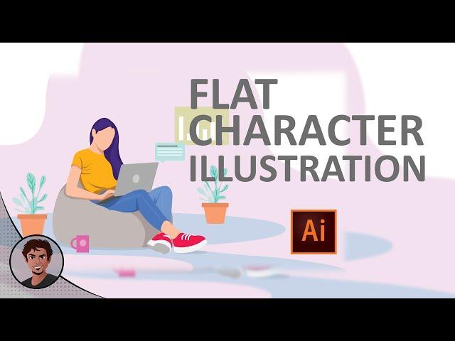 Flat Character illustration | Adobe illustrator | Vector Art | Speed Art