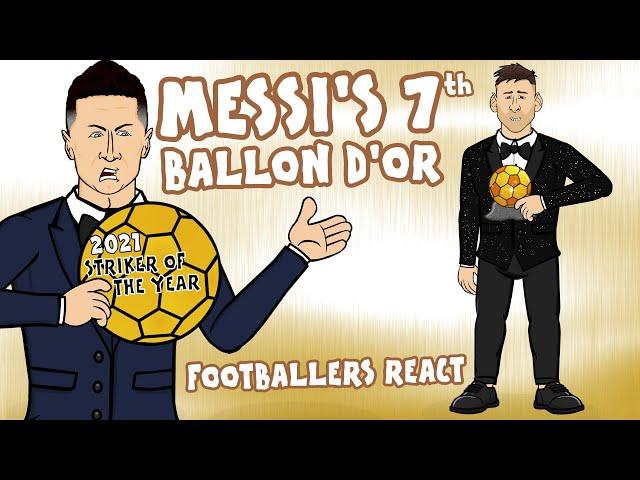 Messi wins his 7th Ballon d'Or! (Footballers React)