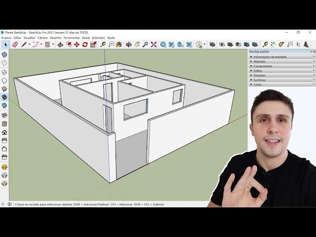 Aprenda a modelar no SketchUp em 30 minutos | Aula Básica