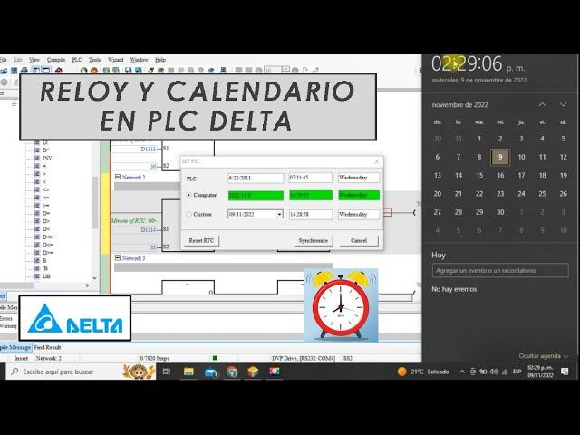 Reloj y calendario en PLC Delta