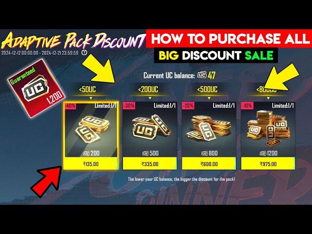  BGMI BIGGEST UC DISCOUNT SALE | HOW TO PURCHASE ALL ADAPTIVE PACK UC | BGMI ADAPTIVE PACK EXPLAIN