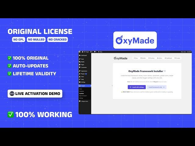OxyMade with License Key | Oxygen Builder Addons | Lifetime Activation Key at cheap price