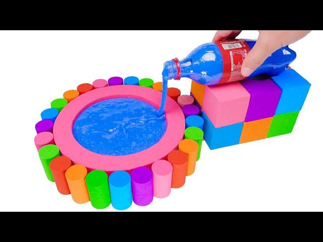 Satisfying Rainbow|Cara membuat dan memotong kolam renang pasir kinetik pelangi ASMR #12