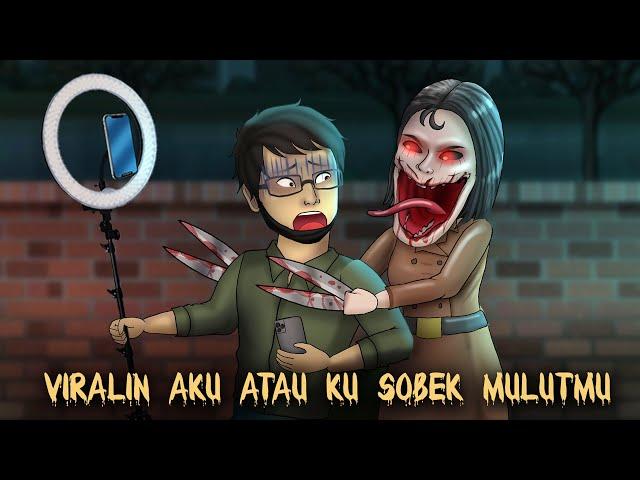 Pengen Viral, Hantu jepang Mulut Sobek Pindah Indonesia #HORORKOMEDI | Kartun Lucu, Animasi Hantu