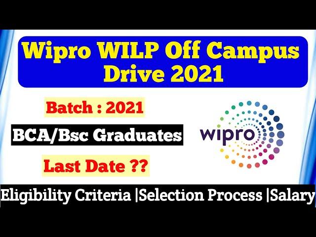 Wipro Wilp 2021 || Wipro Off Campus Drive 2021 || Eligibility Criteria || Salary  || Chandan Patel