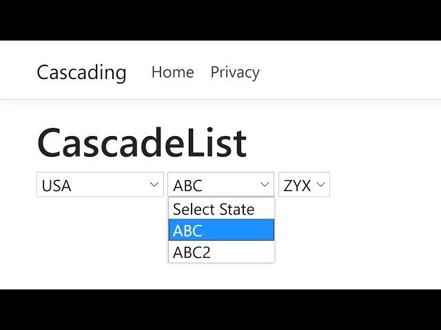 Country, State and City Cascading Example in ASP.NET CORE