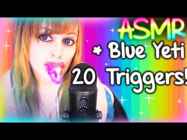 ASMR Blue Yeti ░ OVER 20 TRIGGERS!!!  Mouth Sounds, SkSkSk, Crinkle, Plastic, Hair Brushing, Test 