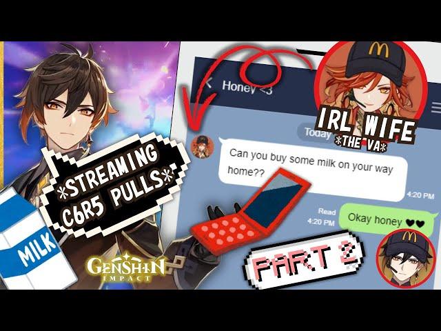 Zhongli JP VA's "MILK" Incident While Streaming C6R5 MAVUIKA PULLS! | Genshin Impact ENG SUB