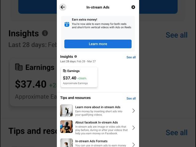 Ads on reels and In-Stream ads Earning #subscribe