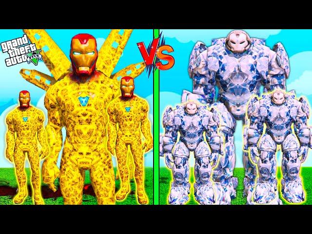 $1 ELEMENTAL DIAMOND HULKBUSTER FAMILY VS $1,000,000,000 ELEMENTAL DIAMOND IRONMAN FAMILY in GTA 5