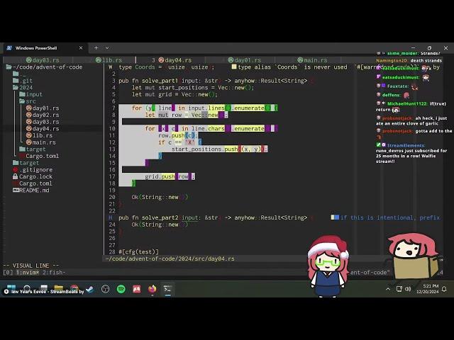 (programming) rust advent of code 2024 (days 4, 5, 7)