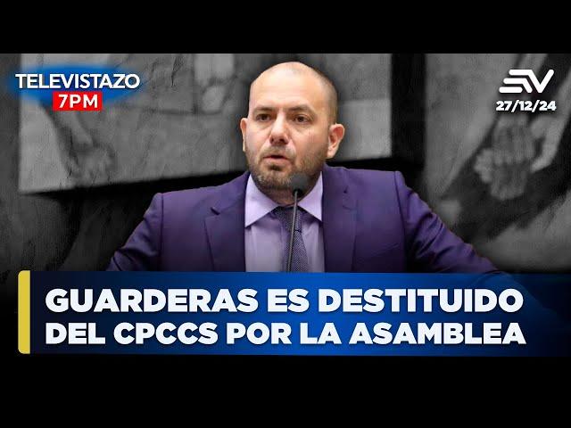 Juan Esteban Guarderas fue destituido con 70 votos del Cpccs | Televistazo 7PM #ENVIVO