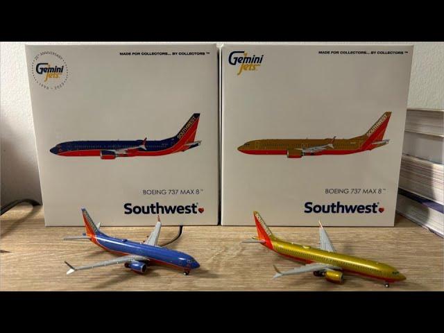 Gemini Jets Southwest Airlines Double 737 Max 8 (Canyon Blue and Desert Gold) 1:400 Scale Unboxing