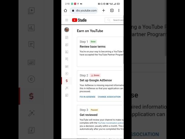 fix in AdSense problem #adsense #googleadsense #step2error #monetization #adsenseaccount
