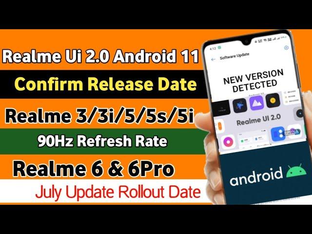 Realme Ui 2.0 & Android 11 Confirm Release Date | Realme 3/3i/5/5s/5i 90Hz Refresh | Realme 6/6Pro