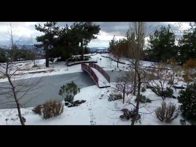 Troodos Geopark in Amiantos covered in snow by Cyprus from Above